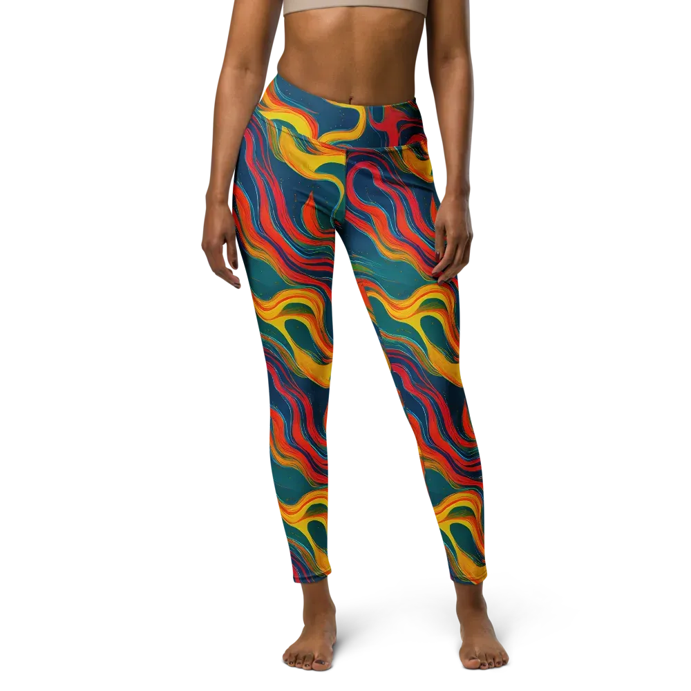 Molten Ribbons on Yoga Leggings — Front