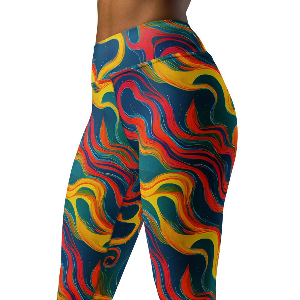 Molten Ribbons on Yoga Leggings — Left Front