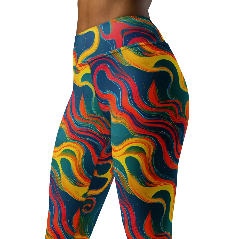 Molten Ribbons on Yoga Leggings — Left Front
