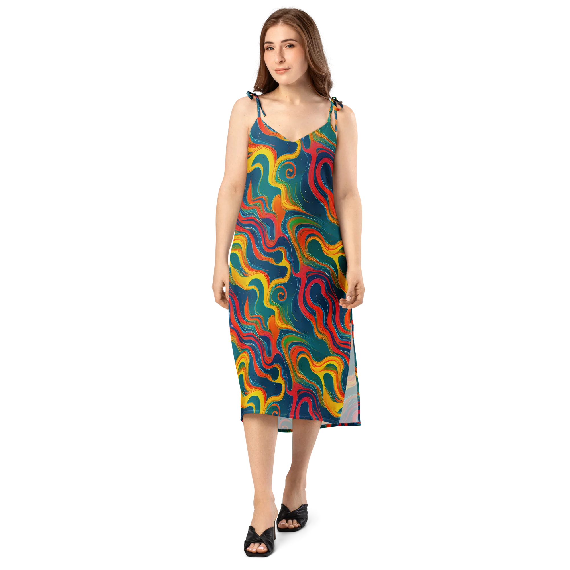 Molten Ribbons on Slip Dress — Front