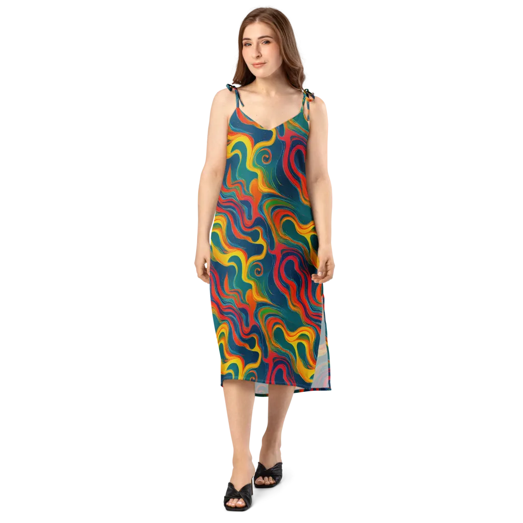 Molten Ribbons on Slip Dress — Front