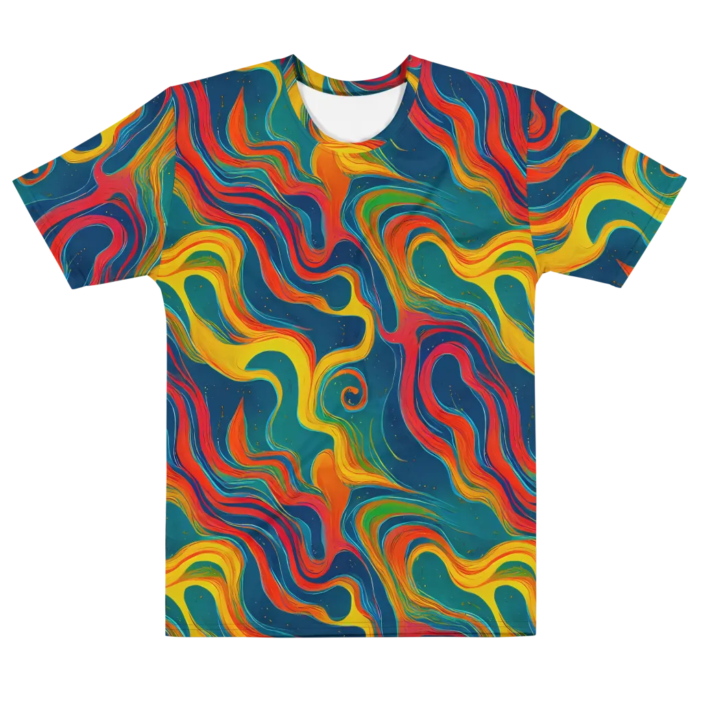 Molten Ribbons on Men's Cotton Crew Neck T-Shirt — Front