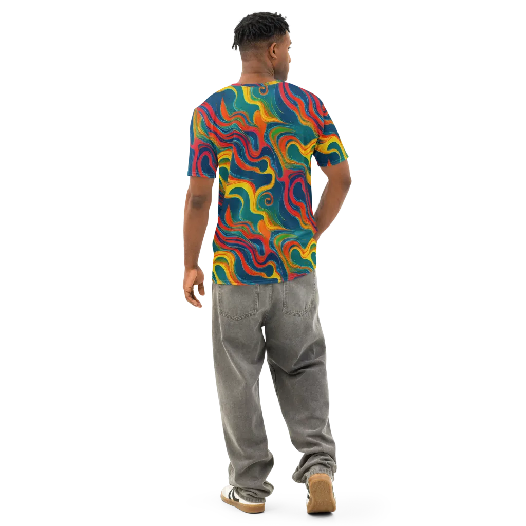 Molten Ribbons on Men's Cotton Crew Neck T-Shirt — Back