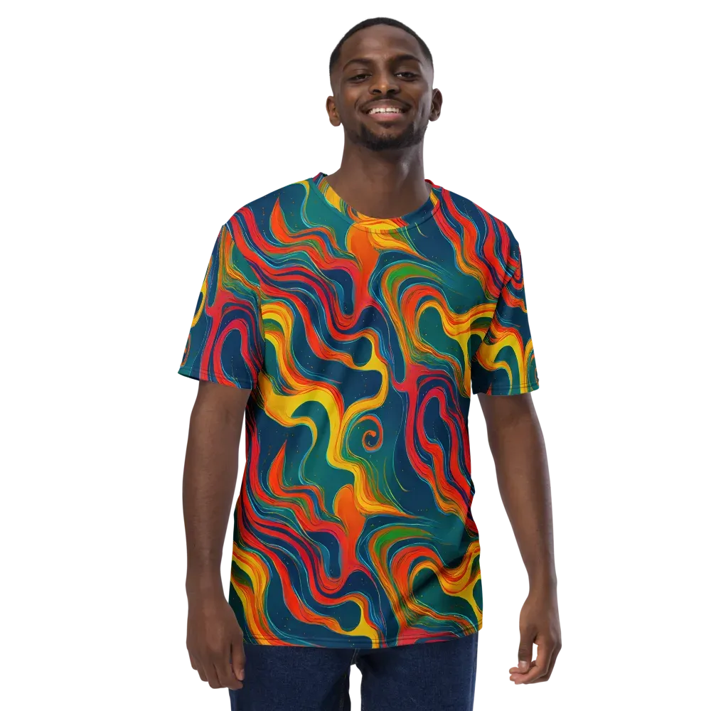 Molten Ribbons on Men's Crew Neck T-Shirt — Front