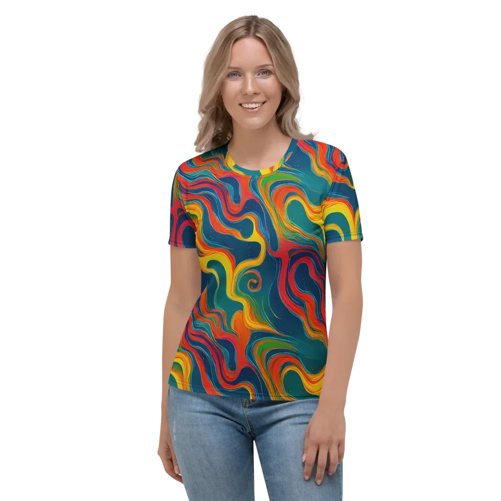 Molten Ribbons on Women's Crew Neck T-Shirt — Front