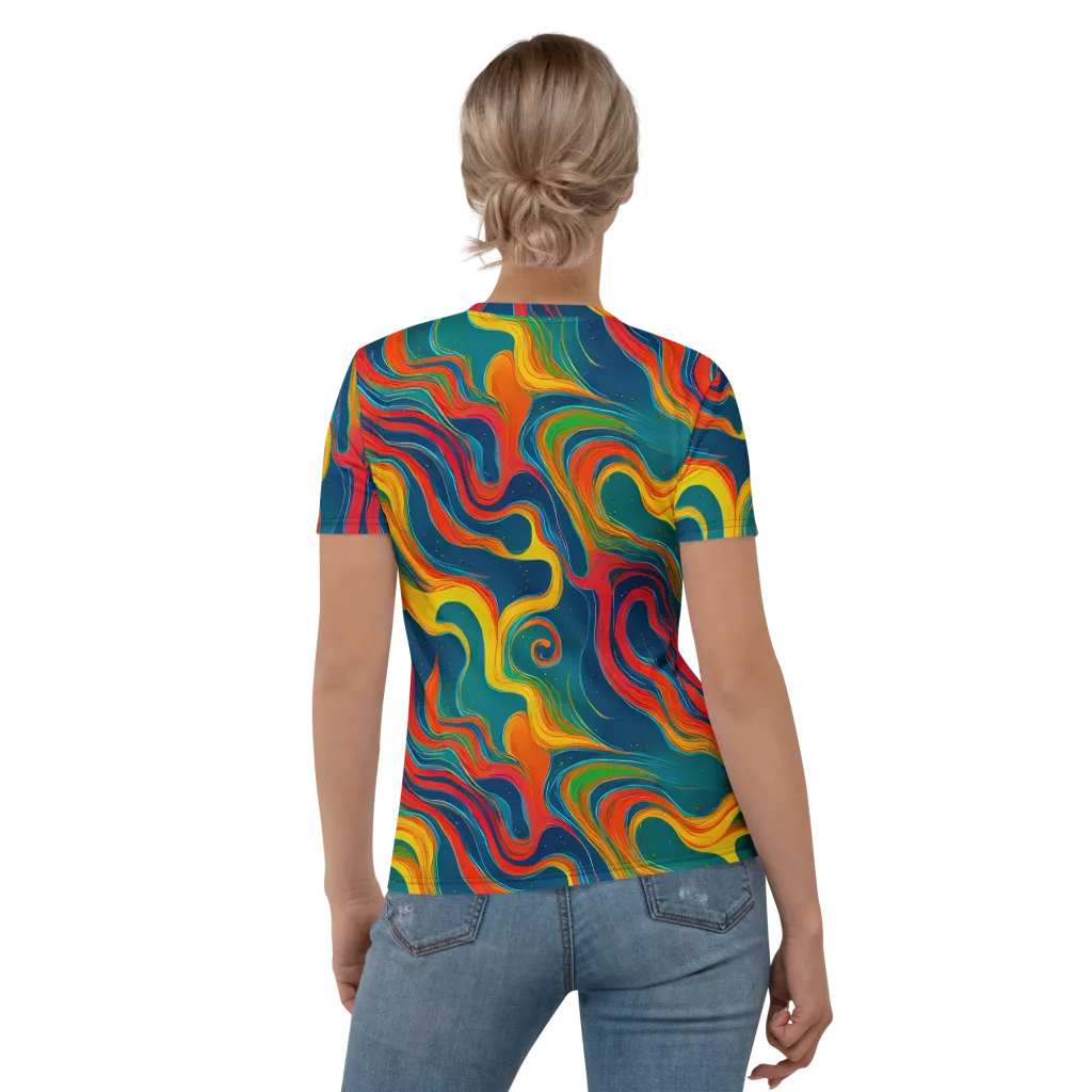 Molten Ribbons on Women's Crew Neck T-Shirt — Back