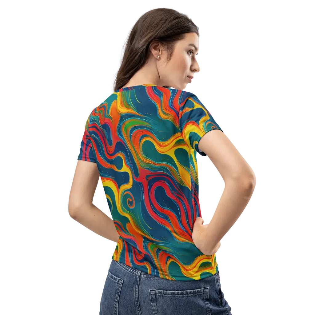 Molten Ribbons on Women's Crew Neck T-Shirt — Back