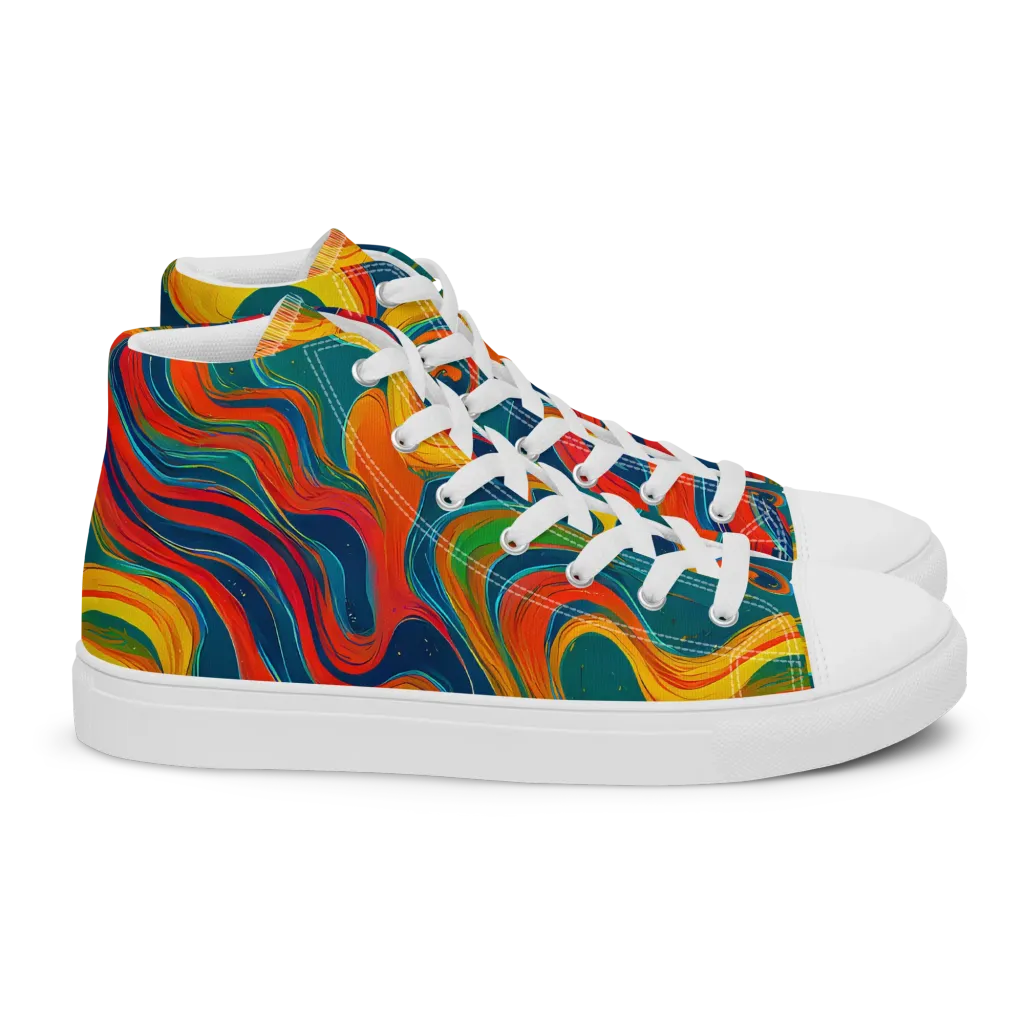 Molten Ribbons on Women's High Top Canvas Shoes — Right
