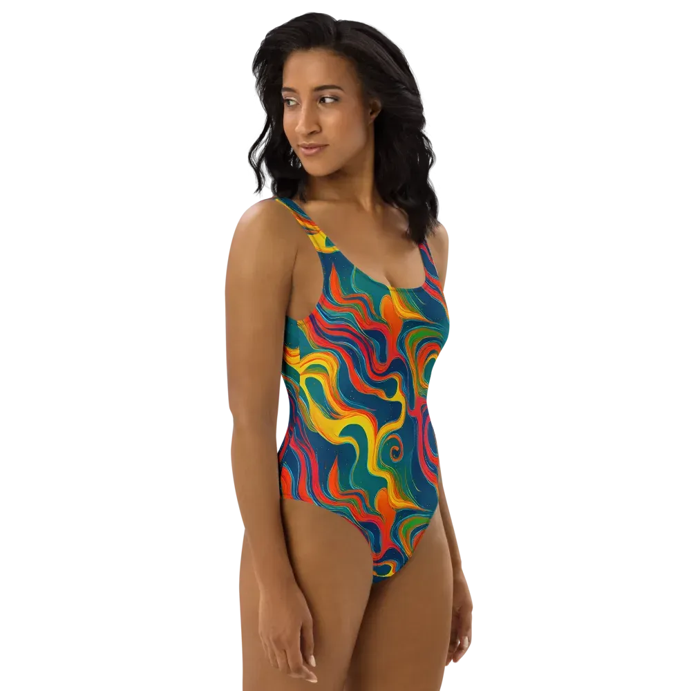 Molten Ribbons on One-Piece Swimsuit — Right