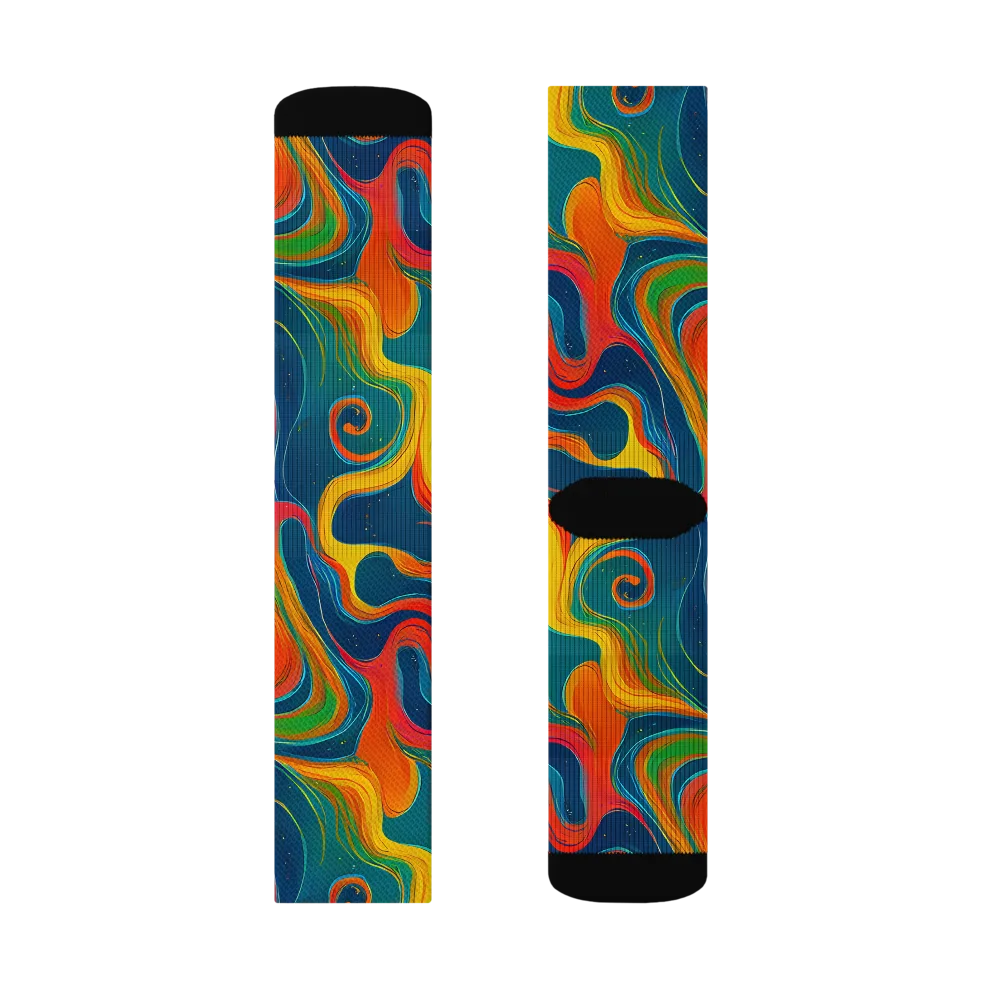 Molten Ribbons on Socks — Left Sock