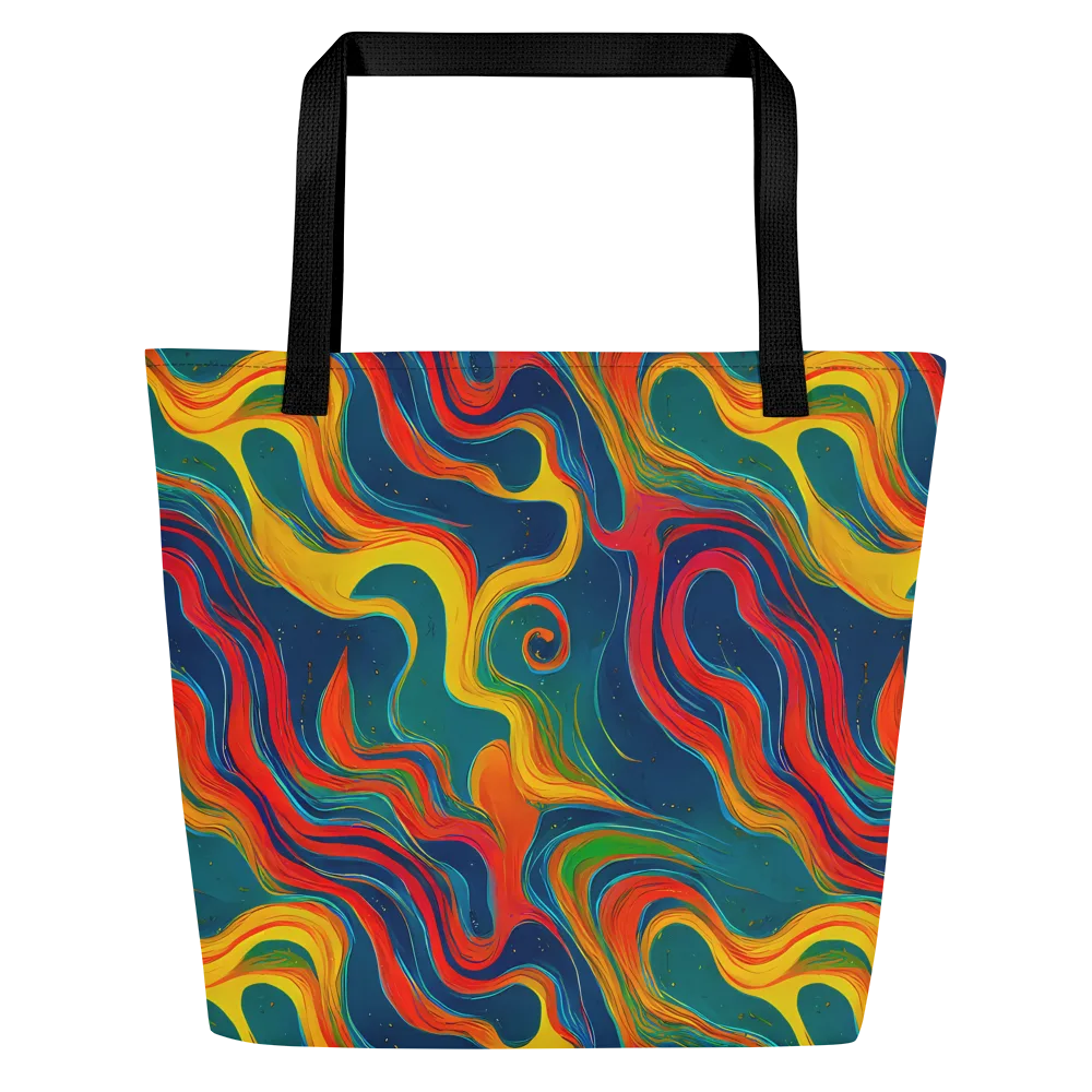 Molten Ribbons on Large Tote Bag W/ Pocket — Front