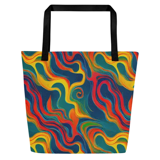 Molten Ribbons on a Large Tote Bag W/ Pocket