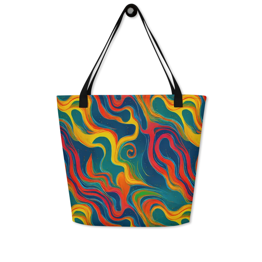 Molten Ribbons on Large Tote Bag W/ Pocket — Front