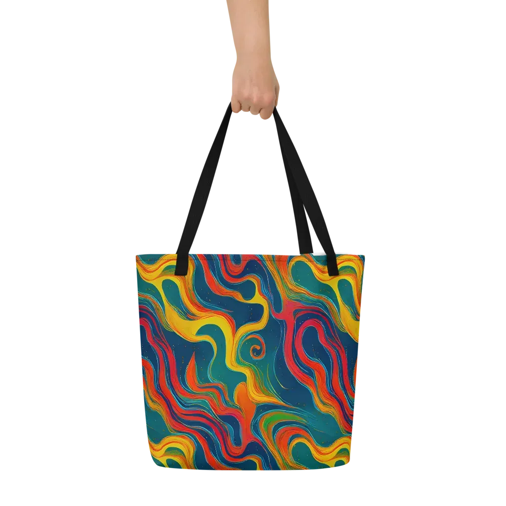 Molten Ribbons on Large Tote Bag W/ Pocket — Front