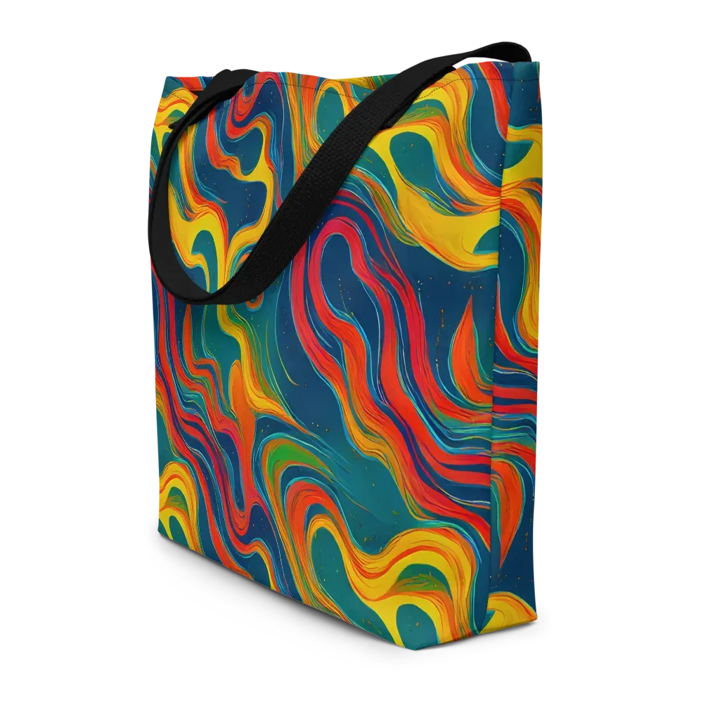 Molten Ribbons on Large Tote Bag W/ Pocket — Front