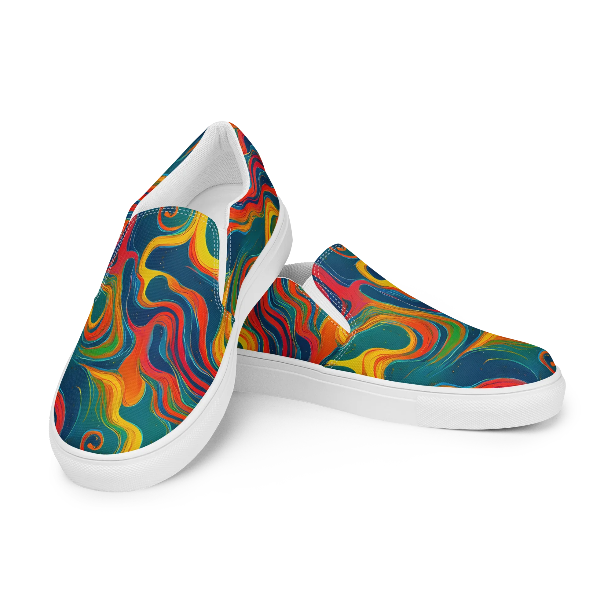 Molten Ribbons on Women's Slip-On Canvas Shoes — Left Front