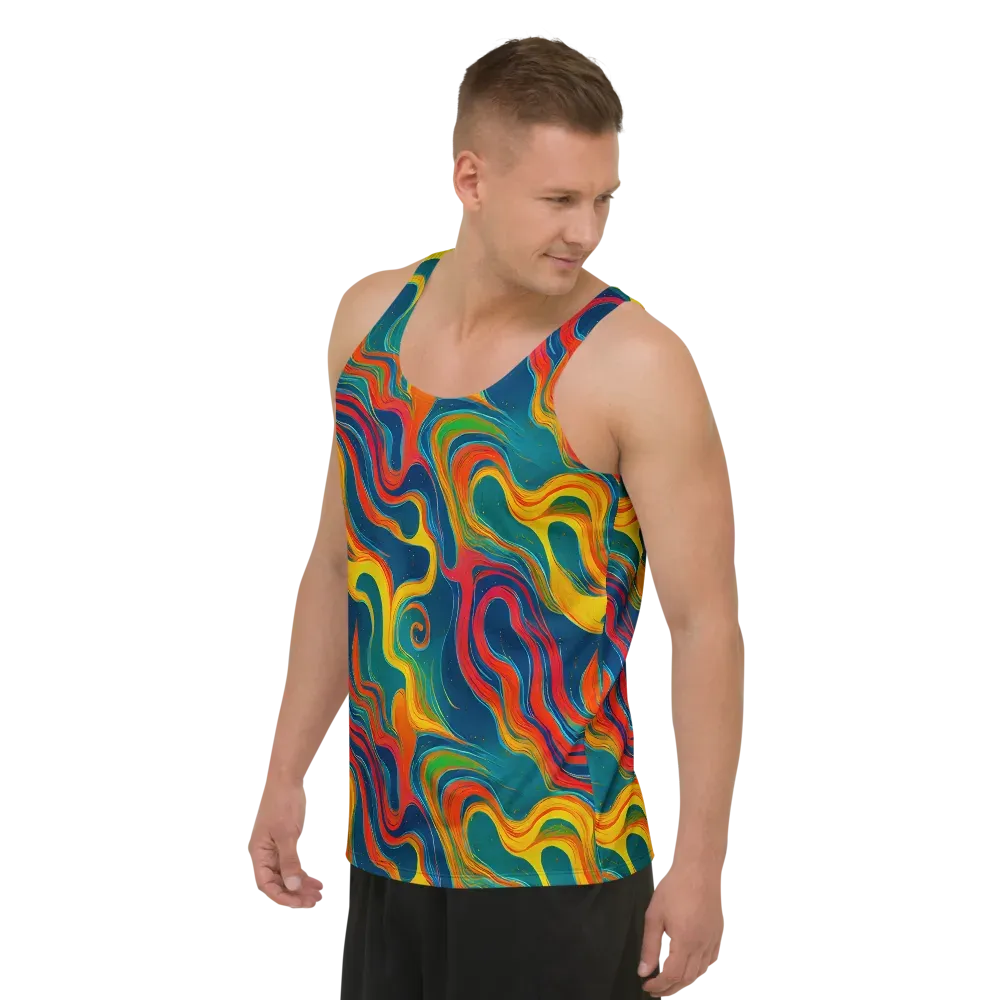 Molten Ribbons on Men's Tank Top — Left Front