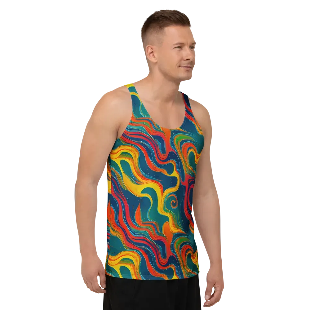 Molten Ribbons on Men's Tank Top — Right Front