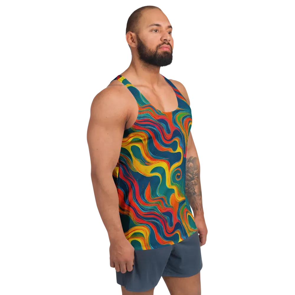 Molten Ribbons on Men's Tank Top — Right Front