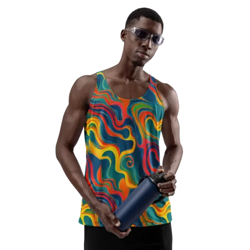 Molten Ribbons on a Men's Tank Top