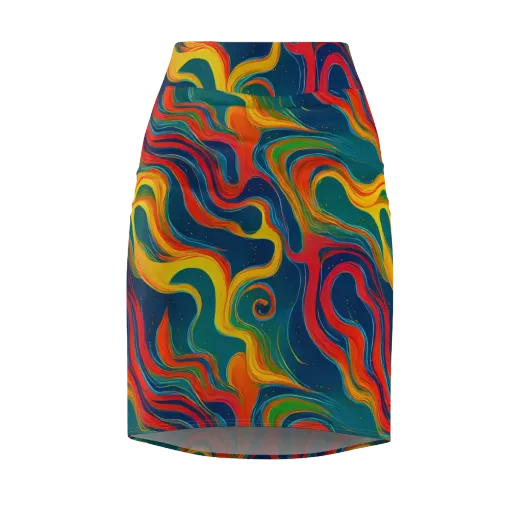 Molten Ribbons on a Pencil Skirt
