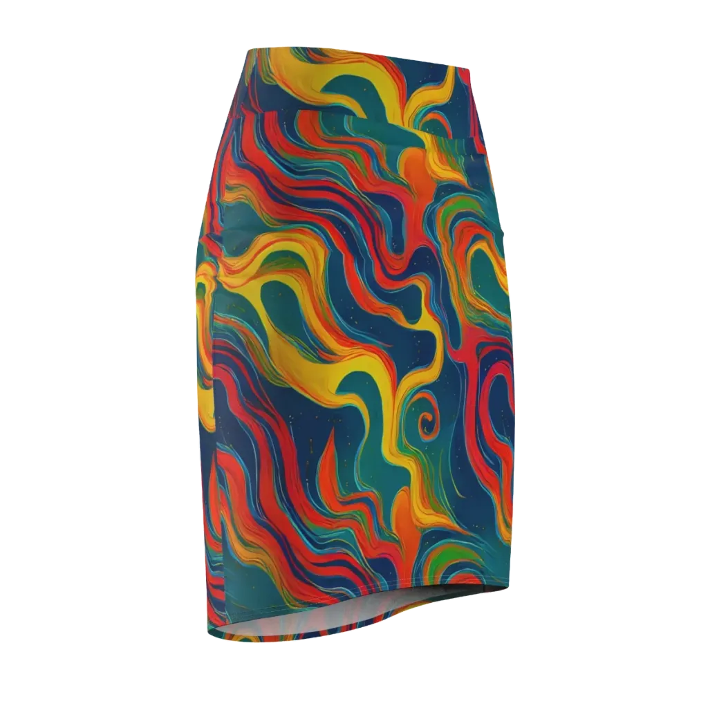 Molten Ribbons on Pencil Skirt — Front Side