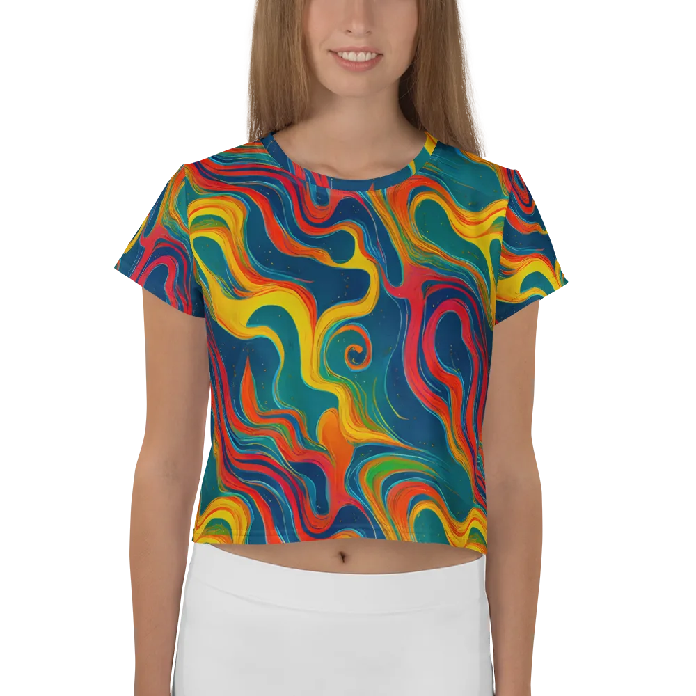 Molten Ribbons on Crop Tee — Front