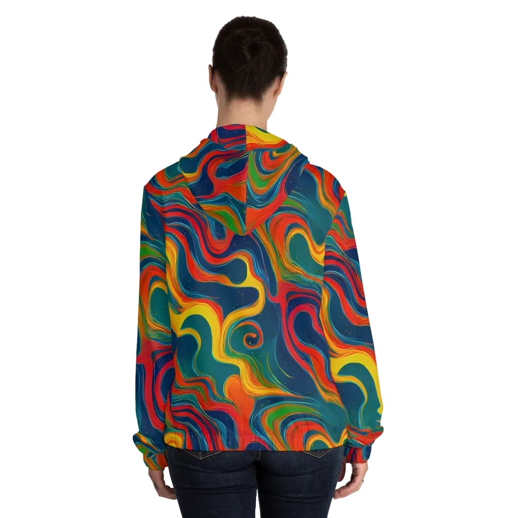 Molten Ribbons on Women's Full-Zip Hoodie — Back On Person