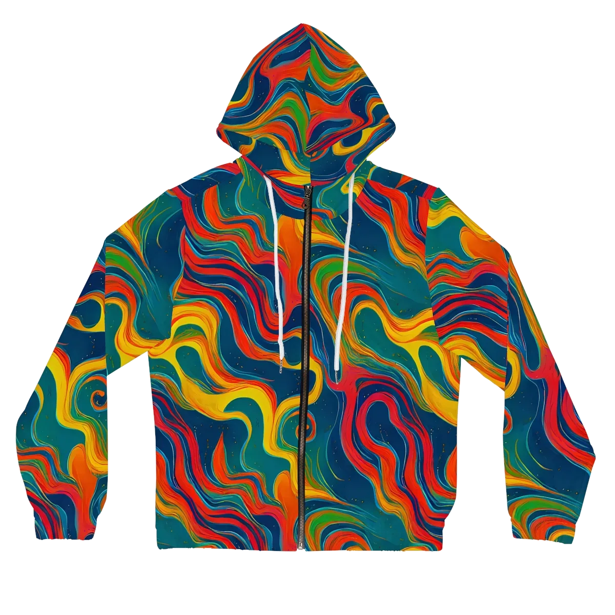 Molten Ribbons on Women's Full-Zip Hoodie — Front