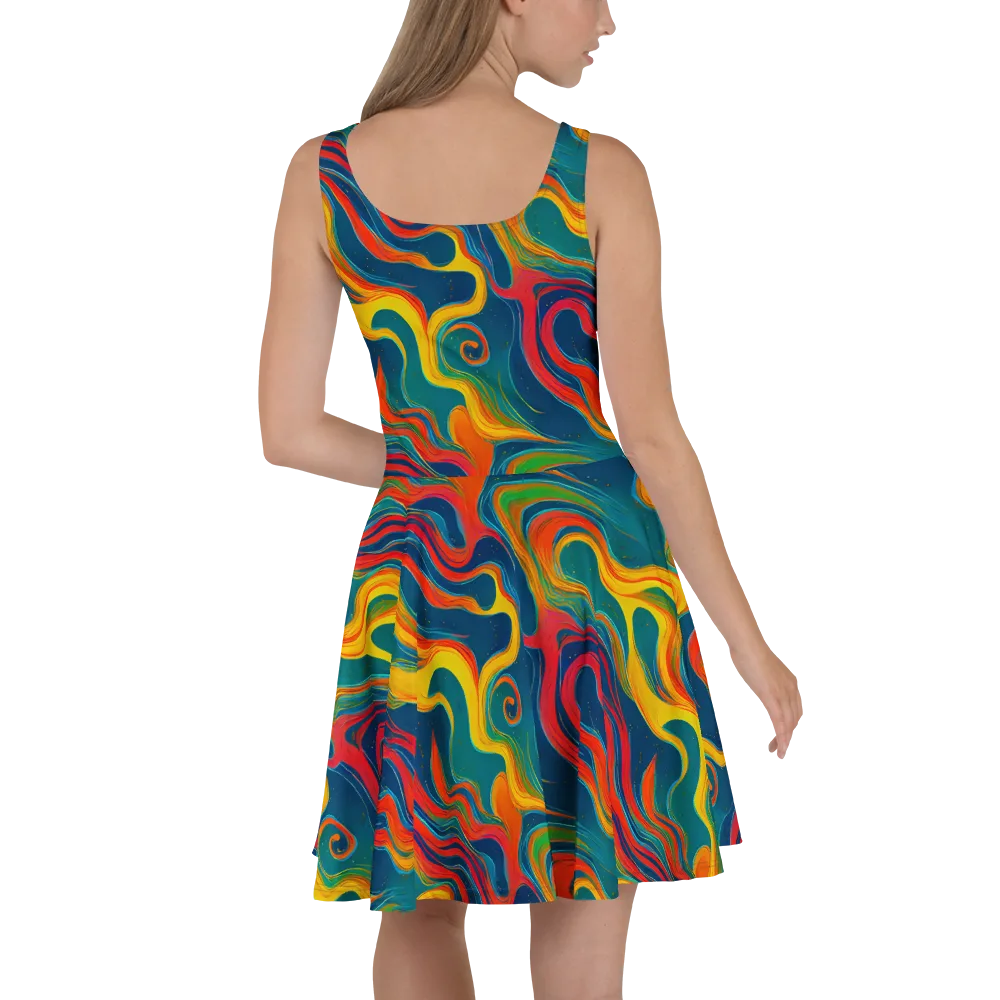 Molten Ribbons on Skater Dress — Back