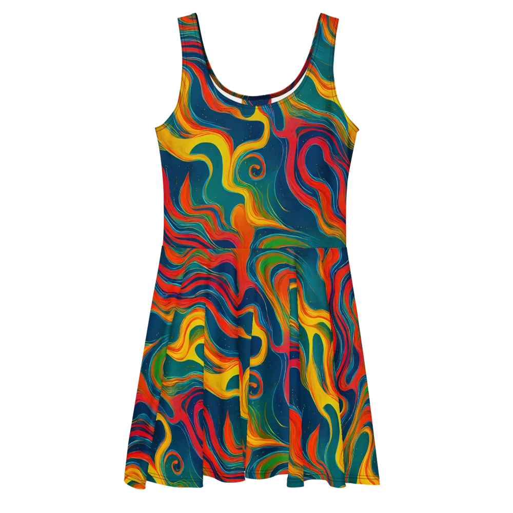 Molten Ribbons on Skater Dress — Front