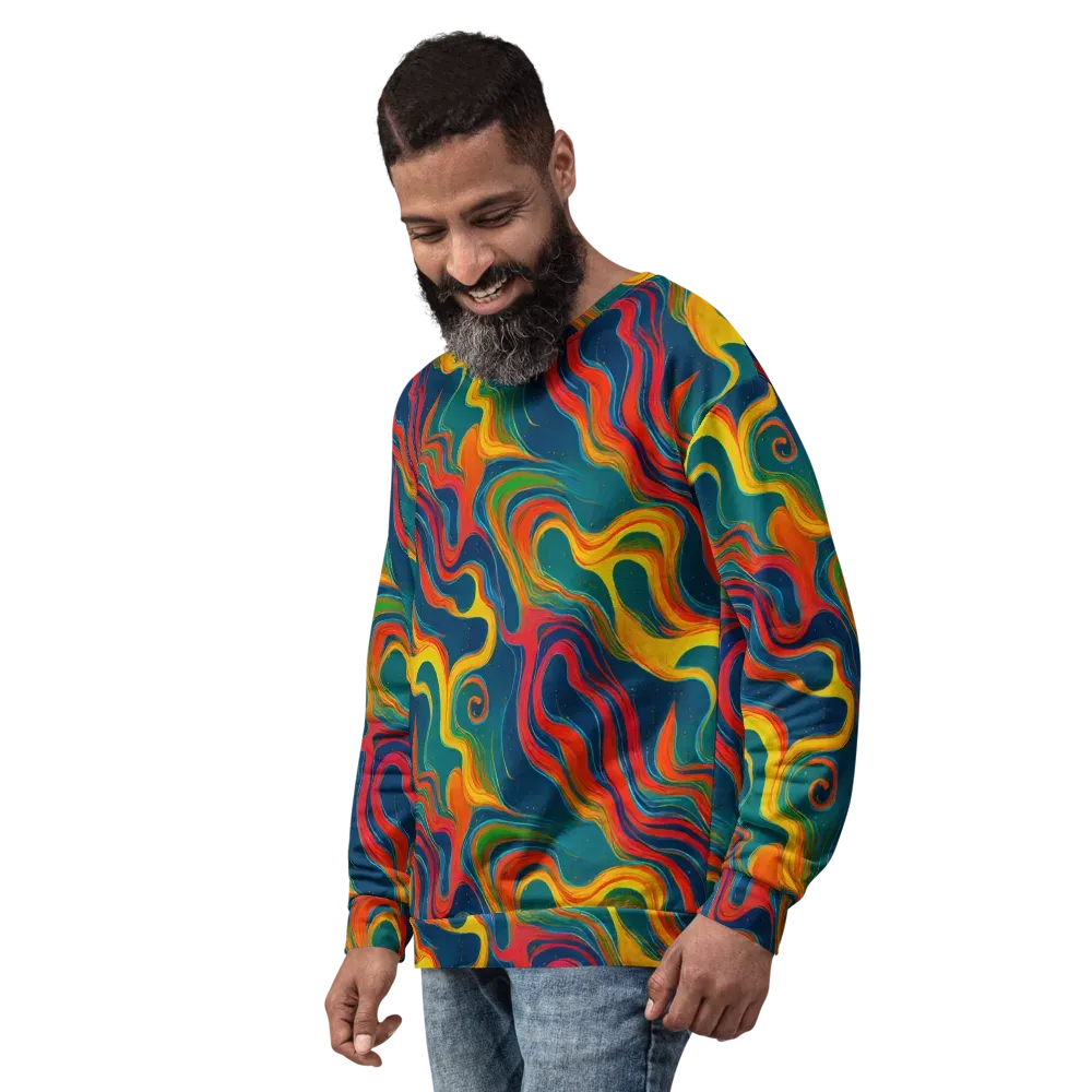 Molten Ribbons on Sweatshirt — Left Front