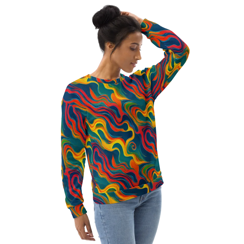 Molten Ribbons on Sweatshirt — Right Front