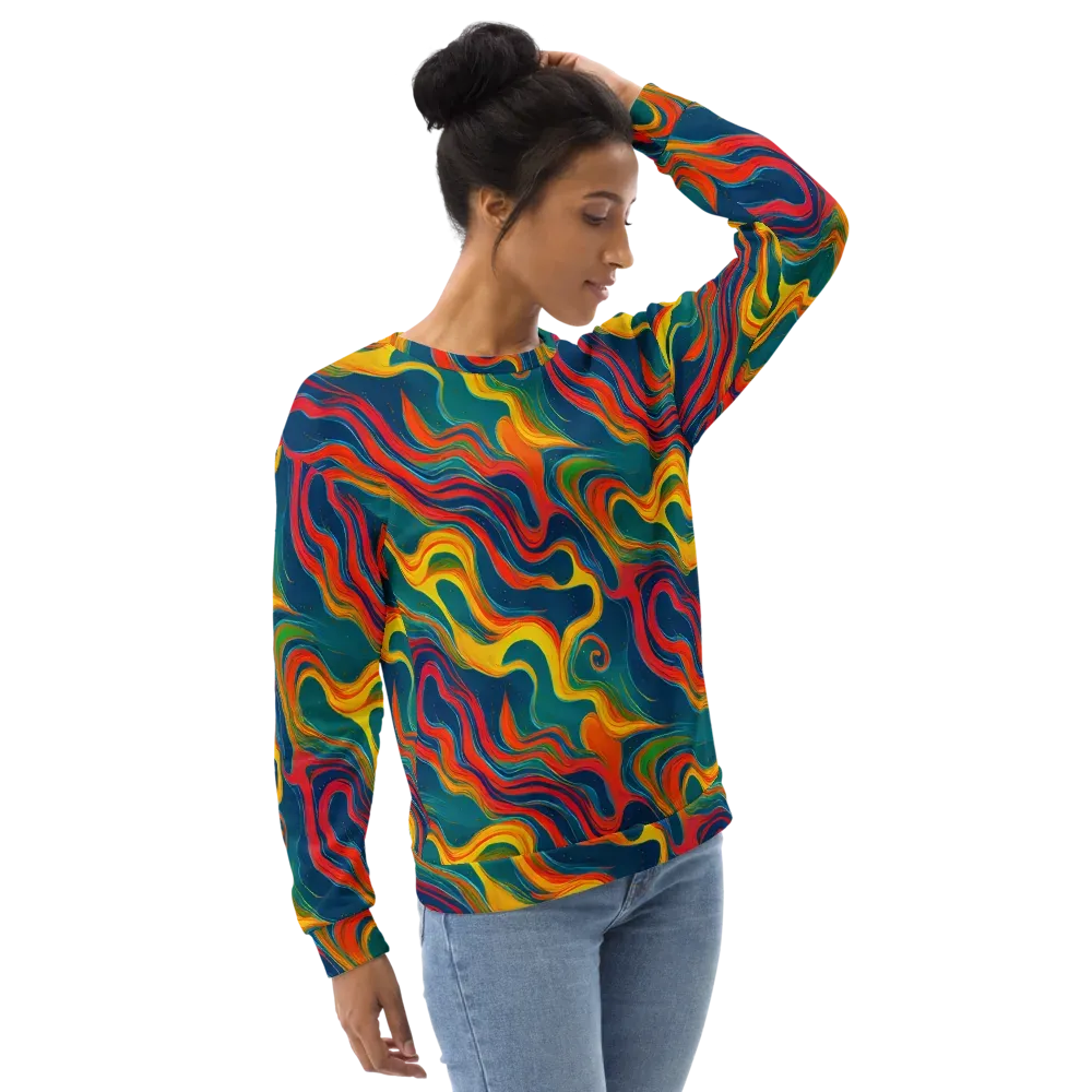 Molten Ribbons on Sweatshirt — Right Front