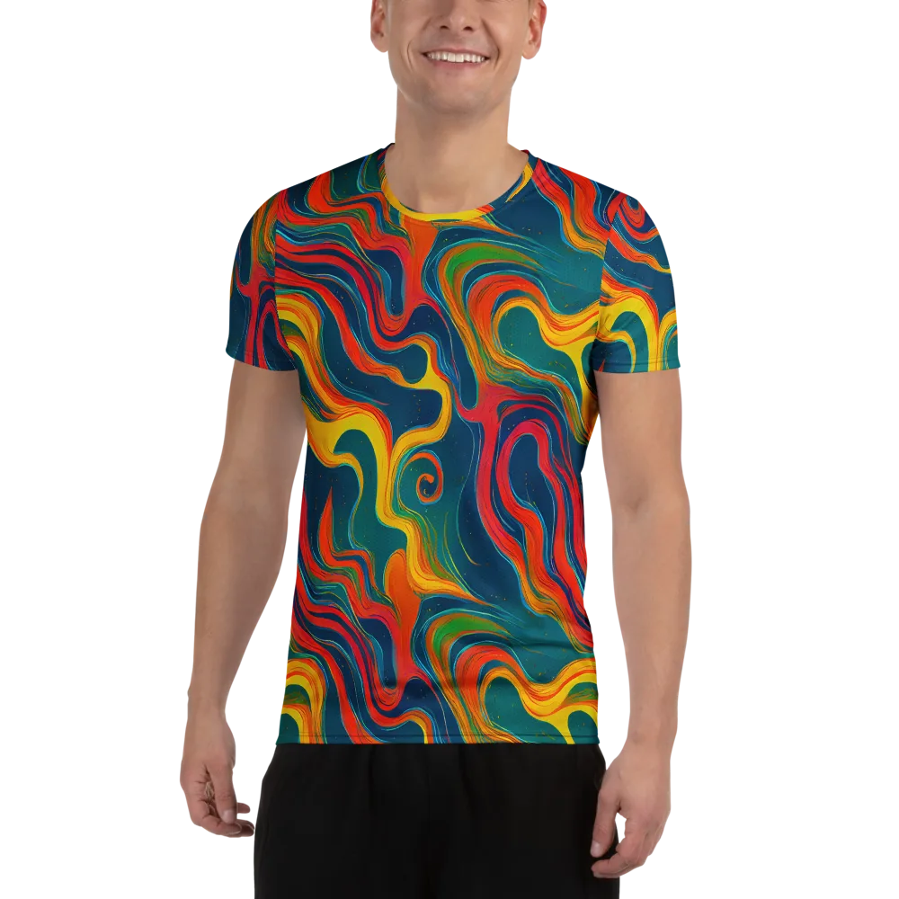 Molten Ribbons on Men's Athletic T-Shirt — Front