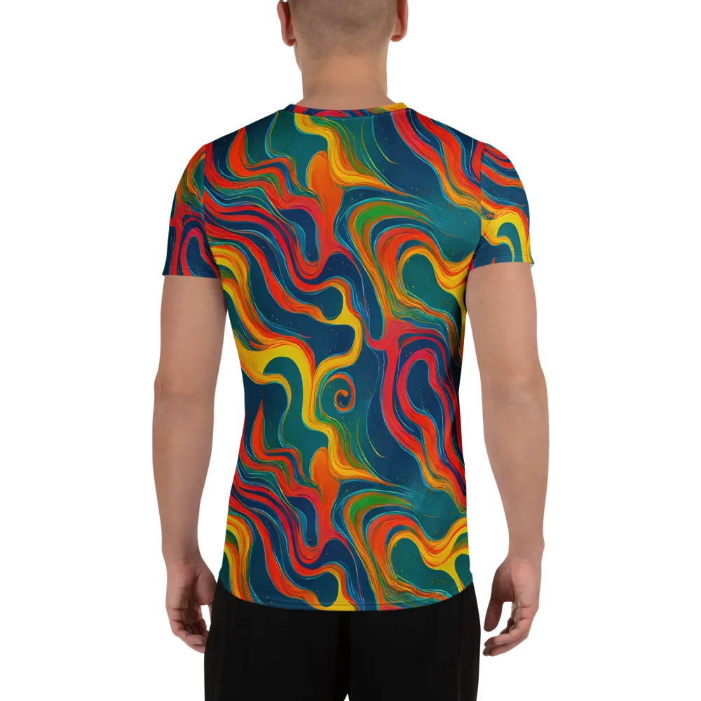 Molten Ribbons on Men's Athletic T-Shirt — Back