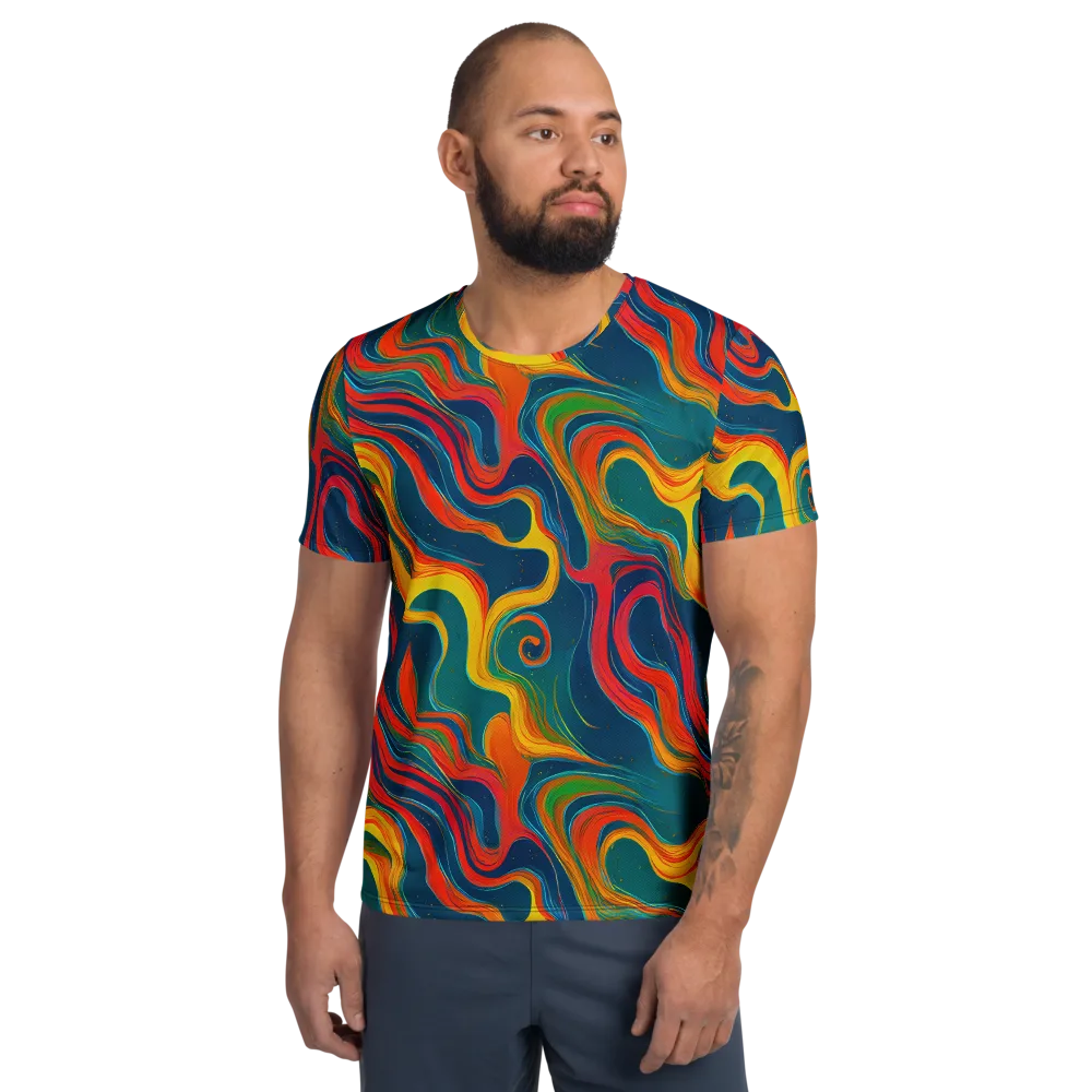 Molten Ribbons on Men's Athletic T-Shirt — Front