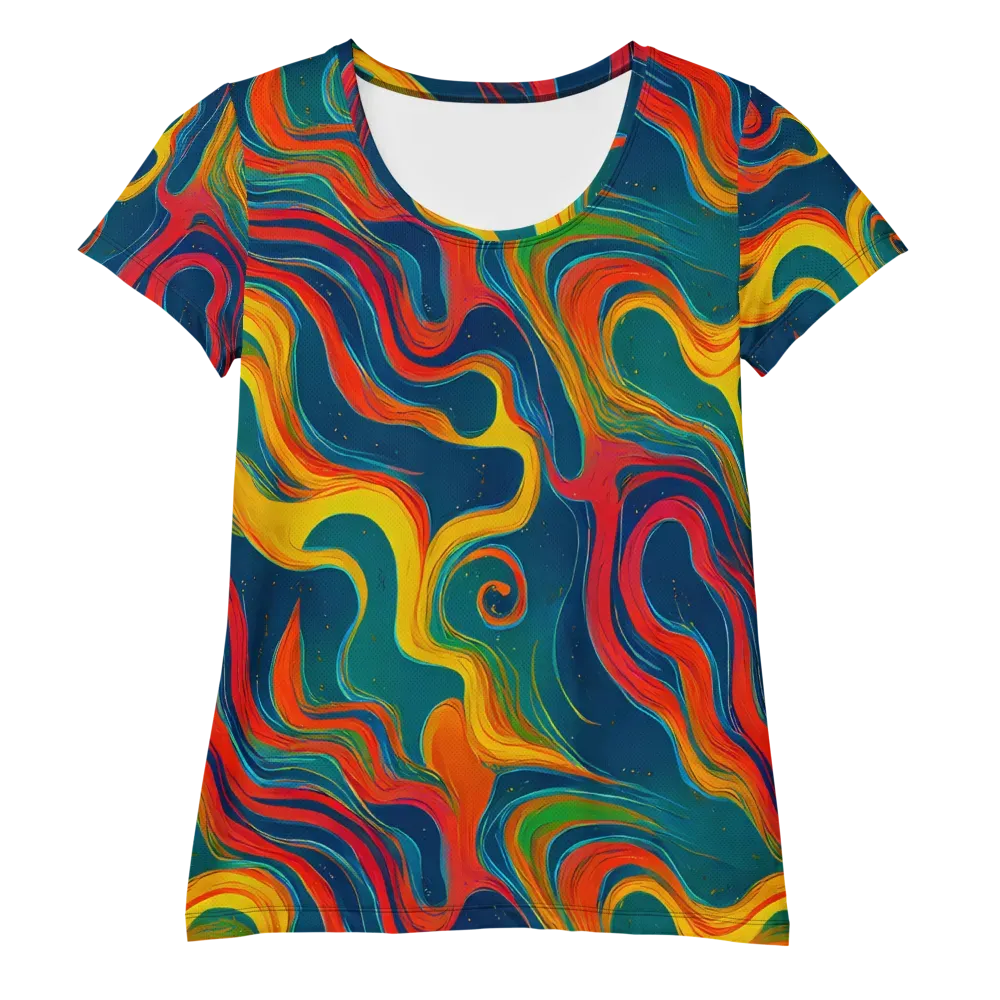Molten Ribbons on Women's Athletic T-Shirt — Front