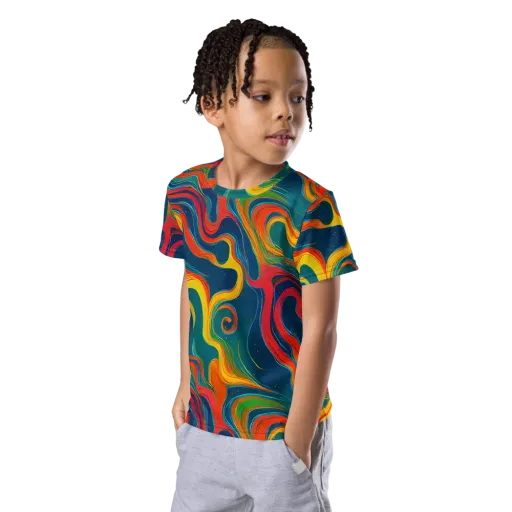 Molten Ribbons on a Kids Crew Neck T-Shirt