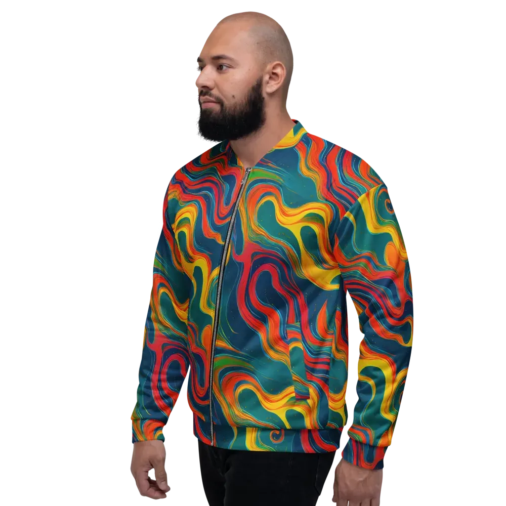 Molten Ribbons on Bomber Jacket — Left