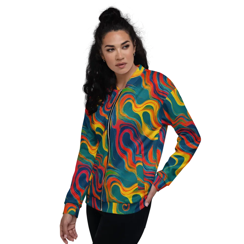 Molten Ribbons on Bomber Jacket — Left