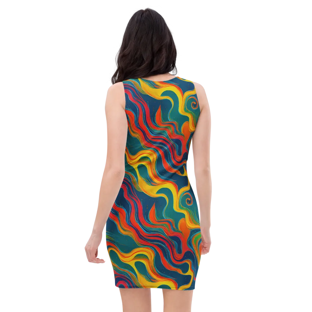 Molten Ribbons on Bodycon Dress — Back