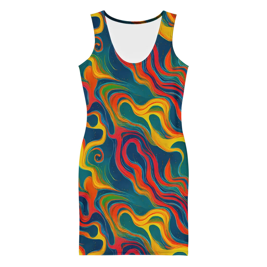 Molten Ribbons on Bodycon Dress — Front
