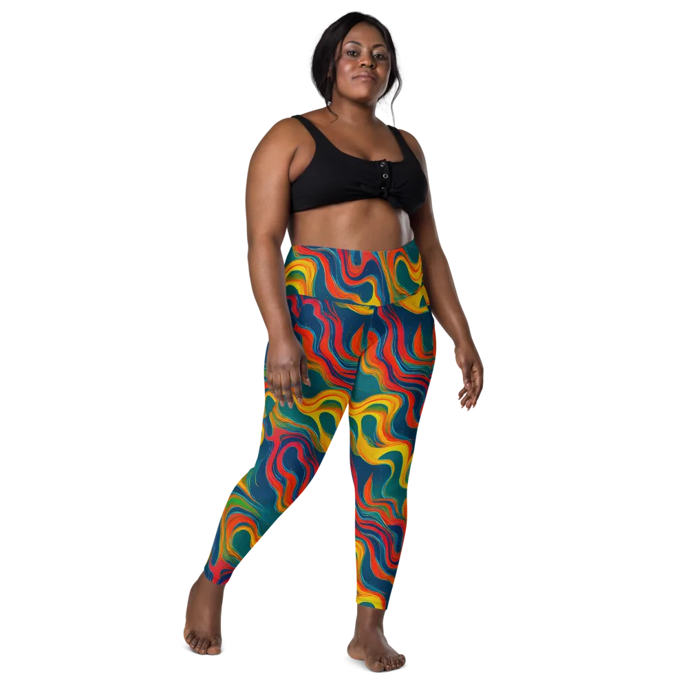 Molten Ribbons on Leggings with Pockets — Front