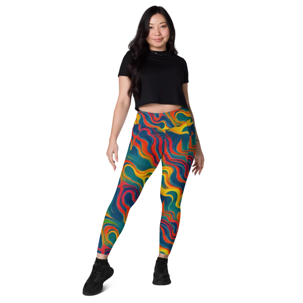 Molten Ribbons on Leggings with Pockets — Front