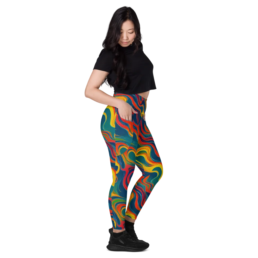 Molten Ribbons on Leggings with Pockets — Right