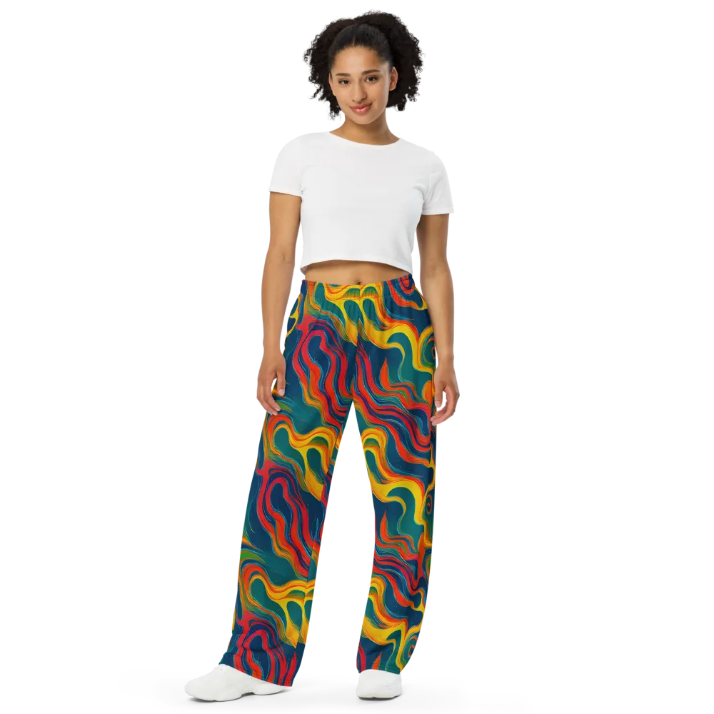 Molten Ribbons on Wide-Leg Pants — Front