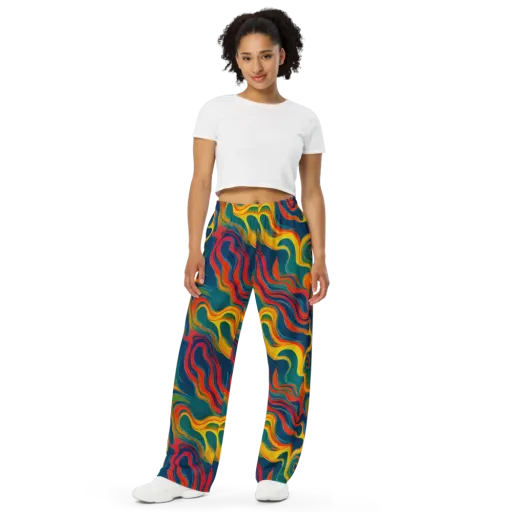 Molten Ribbons on a Wide-Leg Pants
