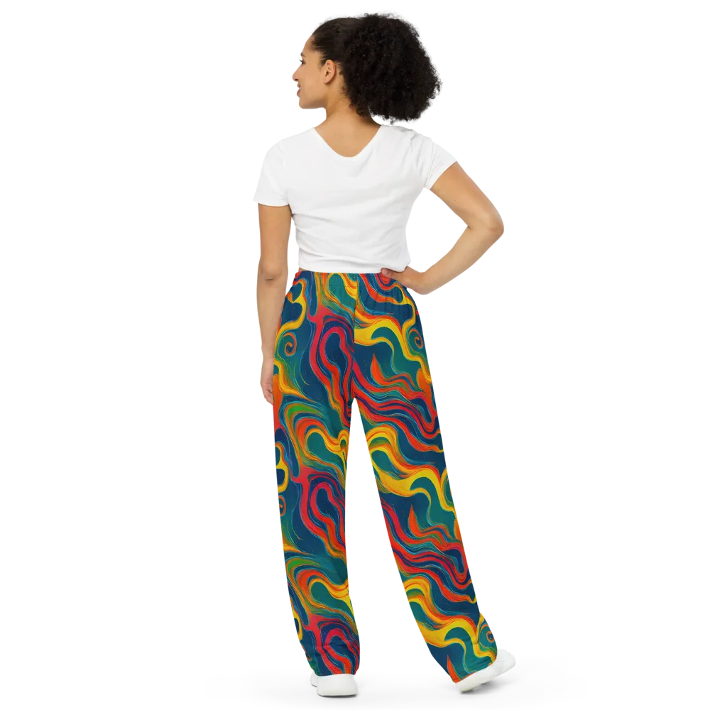 Molten Ribbons on Wide-Leg Pants — Back