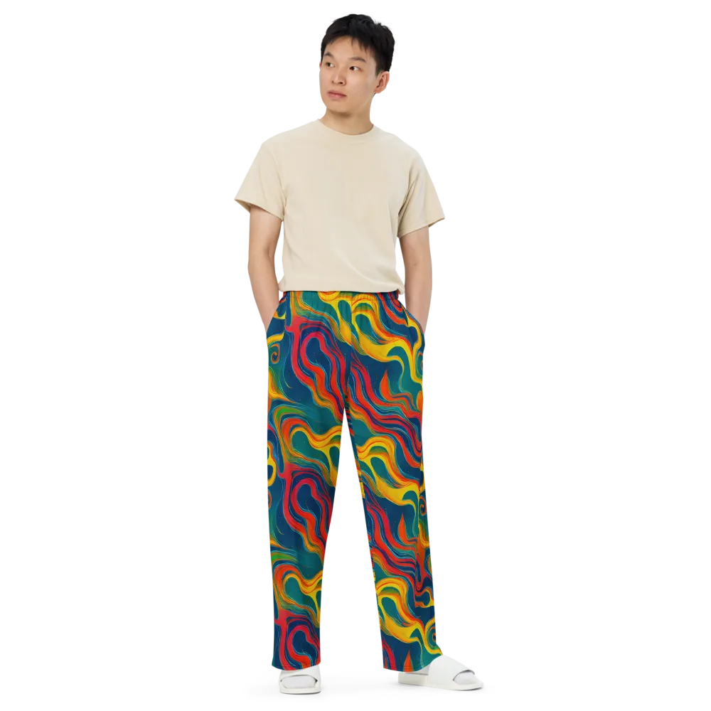 Molten Ribbons on Wide-Leg Pants — Front